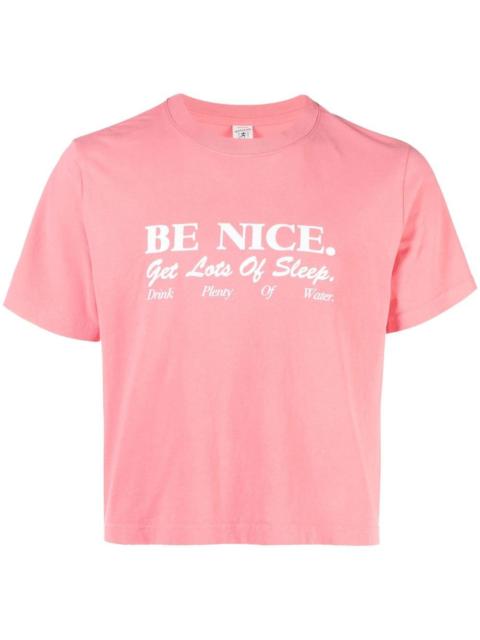 Be Nice print cropped T-shirt