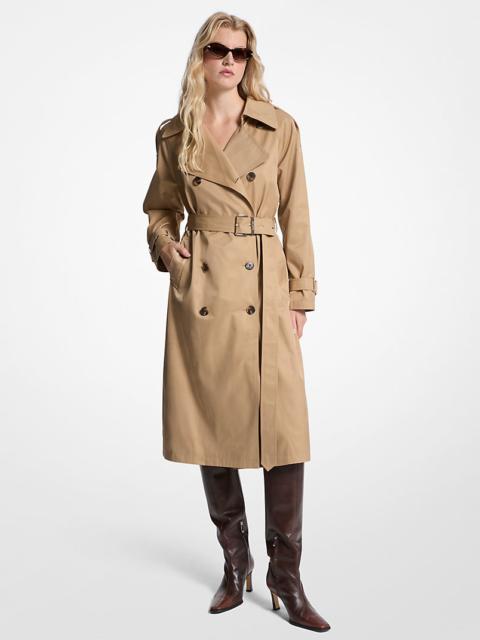 Cotton Blend Belted Trench Coat