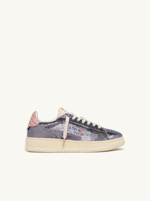 DALLAS LOW 'SPARKLING' SNEAKERS IN STEEL SEQUINS