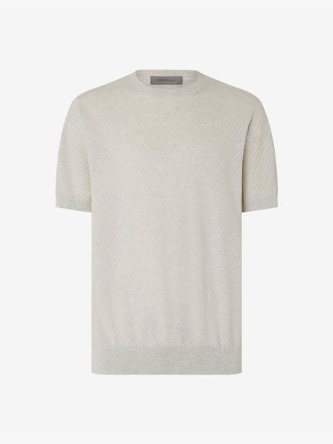 Grey full zip ice cotton and silk sweatshirt