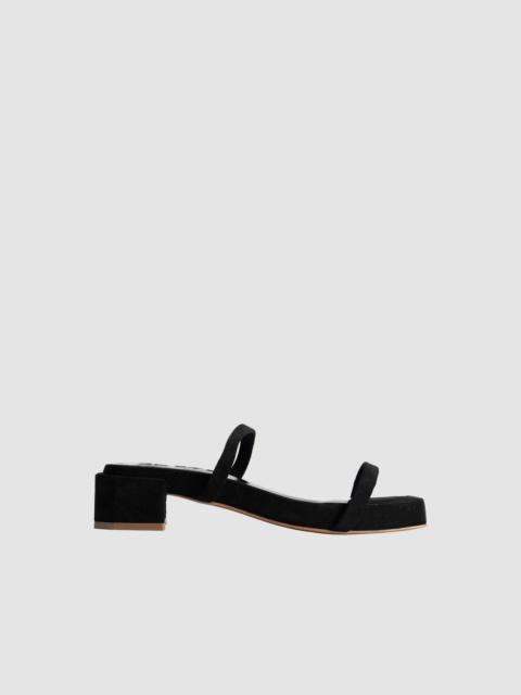 Tanya Flat Black Suede Leather