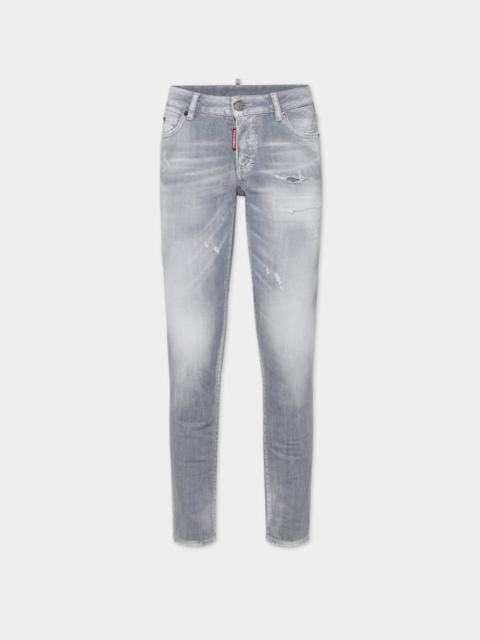 BRUSHED GREY WASH MEDIUM WAIST JENNIFER JEANS
