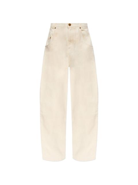 logo patch denim trousers