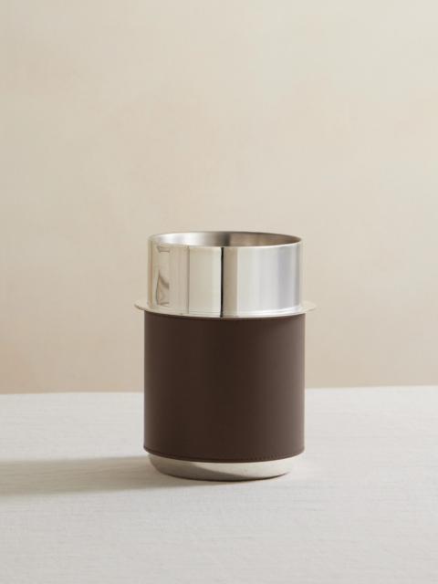 Leather-trimmed Silver-plated Wine Cooler