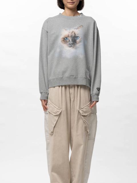 Cat Printed Sweatshirt