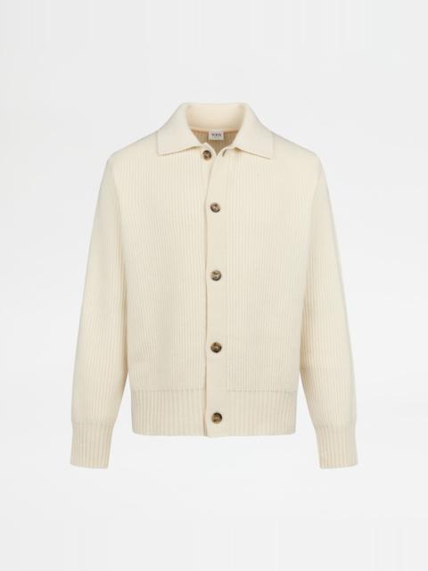 CASHMERE BLEND CARDIGAN - GREY