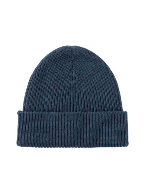 Ribbed Navy Cashmere Beanie