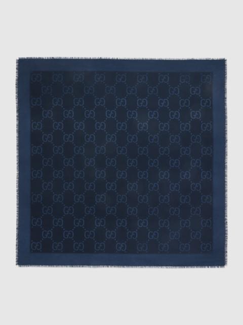 GG jacquard silk wool shawl