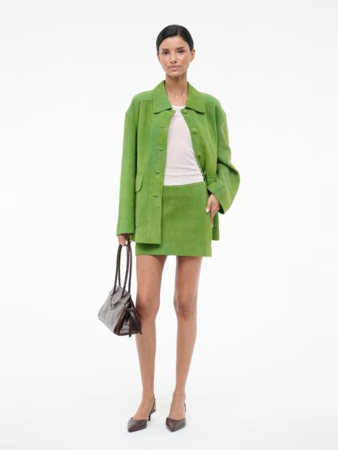 STAUD CREST SUEDE SKIRT LEAF SUEDE