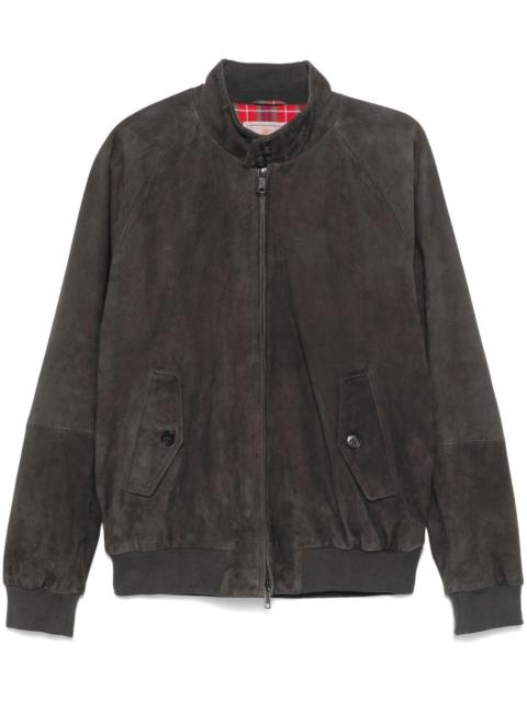 G9 Harrington panelled suede jacket