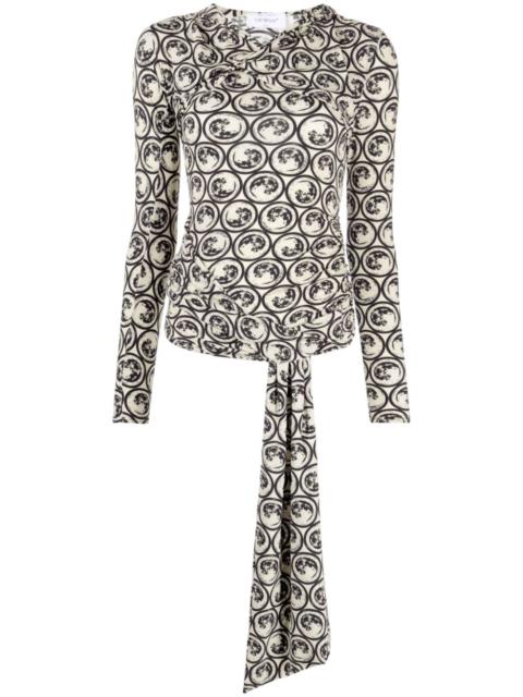 motif-print long-sleeve top