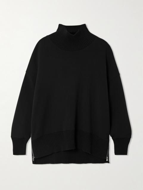 Barker Oversized Zip-detailed Stretch-jersey Turtleneck Sweatshirt