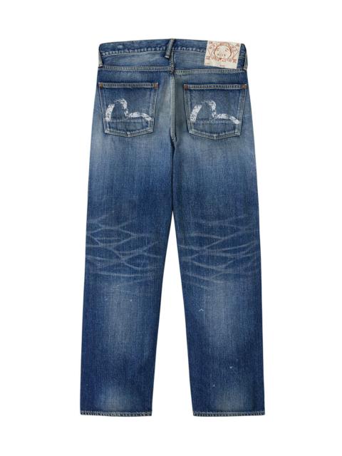Washed Seagull Print Regular Fit Jeans