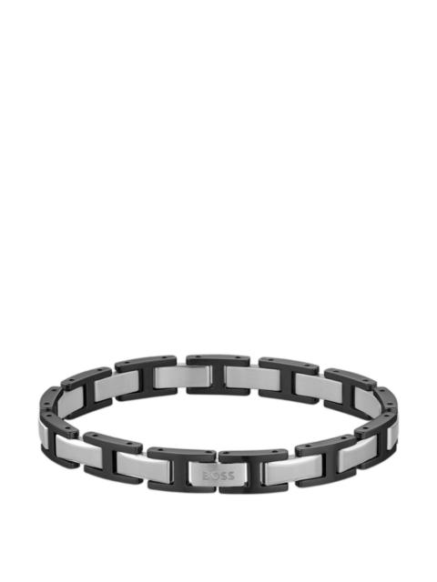 TWO-TONE H-LINK CUFF WITH LOGO CLASP