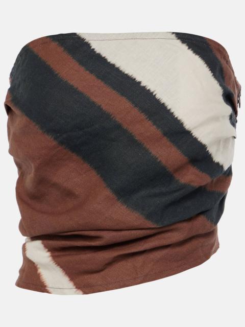 Setubal striped linen tube top
