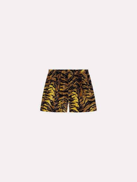 'KENZO Tiger' track shorts in velvet jacquard