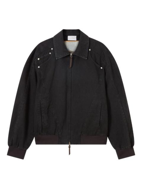 studded-detail zip-fastening jacket