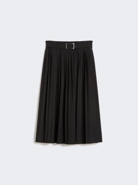 Plissé-pleated gabardine skirt - black