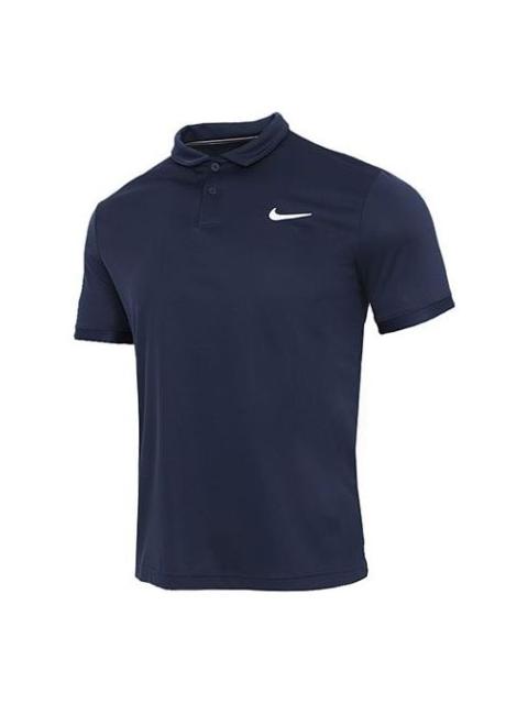 Nike Court Dri-fit Victory Casual Sports Tennis lapel Short Sleeve Polo Shirt Navy Blue CW6851-451