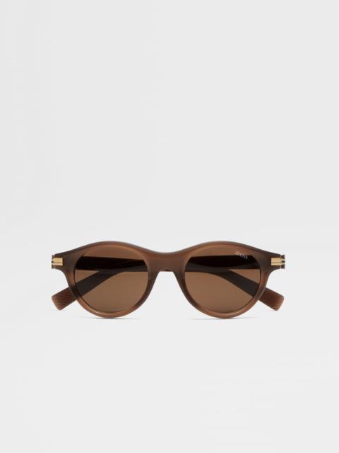 DARK BROWN ACETATE SUNGLASSES