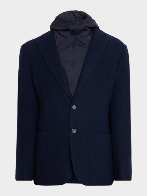 Men's Hybrid Hooded Single-Breasted Blazer