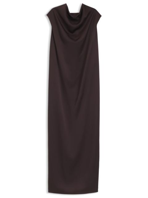 MAXI DRESS IN HIGH-SHINE SABLE