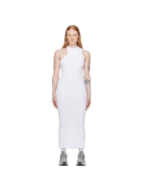 White Scoop Asymmetric Maxi Dress