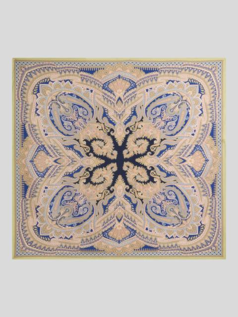 WOOL AND SILK SHAWL WITH PLACED PRINT