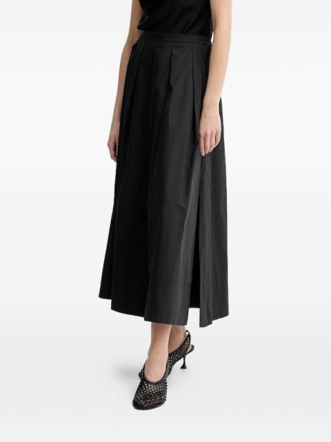 pleated midi skirt