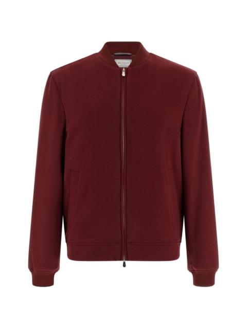 zipped cashmere bomber jacket