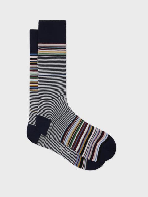 Navy 'Signature Stripe' Odd Socks