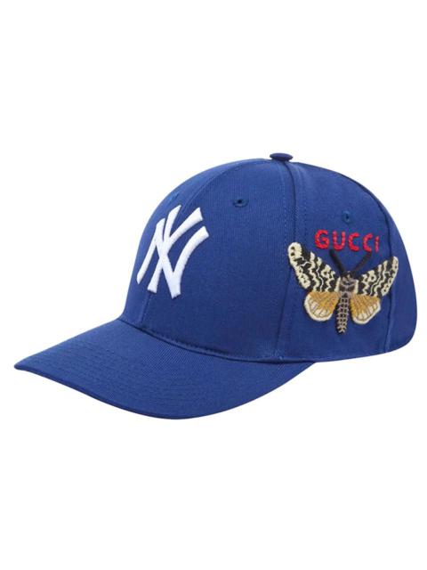 Gucci NY Yankees Embroidered Butterfly Baseball Cap Blue
