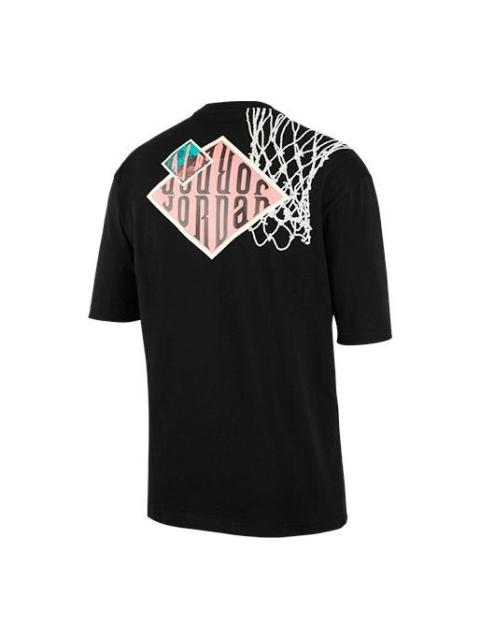 Air Jordan Sport DNA Back Printing Casual Sports Short Sleeve Black CT3656-010