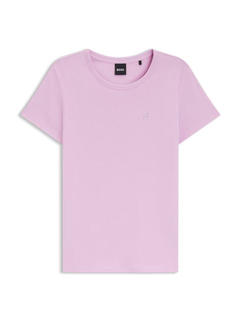 COTTON-JERSEY SLIM-FIT T-SHIRT WITH DOUBLE B MONOGRAM