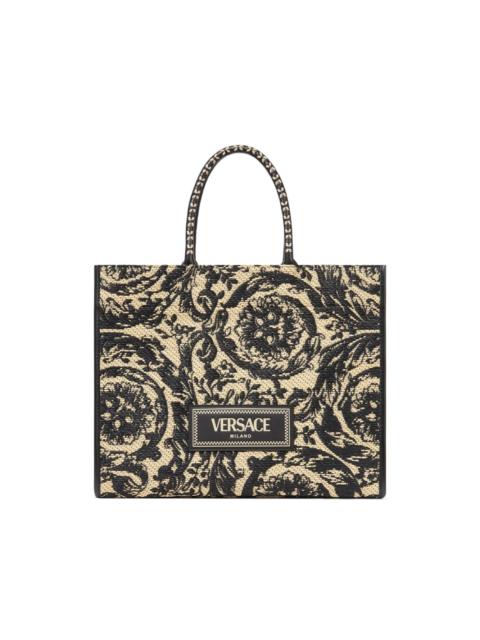 large Barocco Athena raffia tote bag