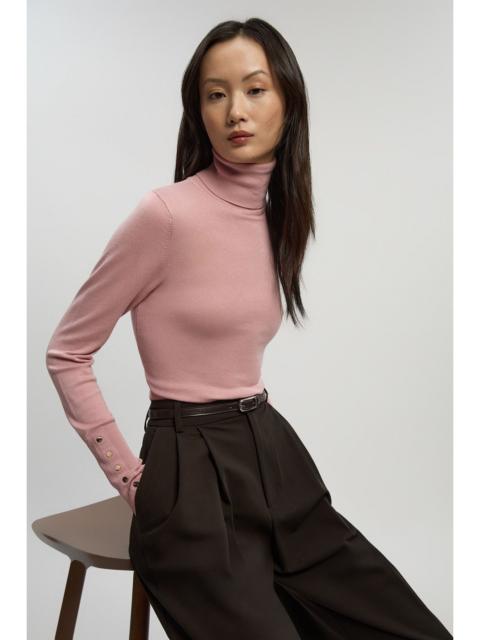 Viscose Blend Roll Neck Knit Jumper