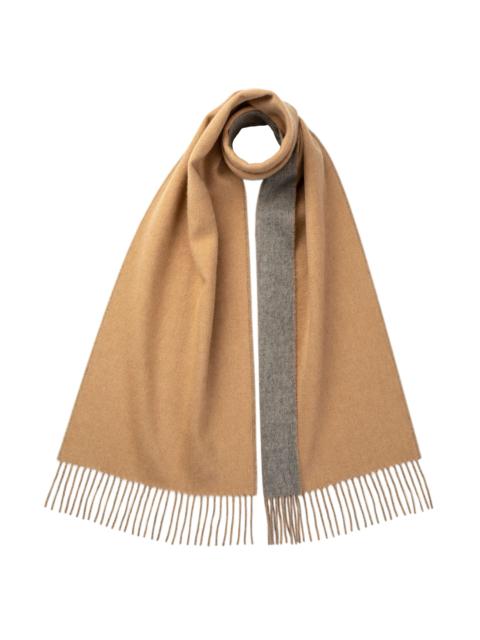 Contrast Reversible Camel Cashmere Scarf