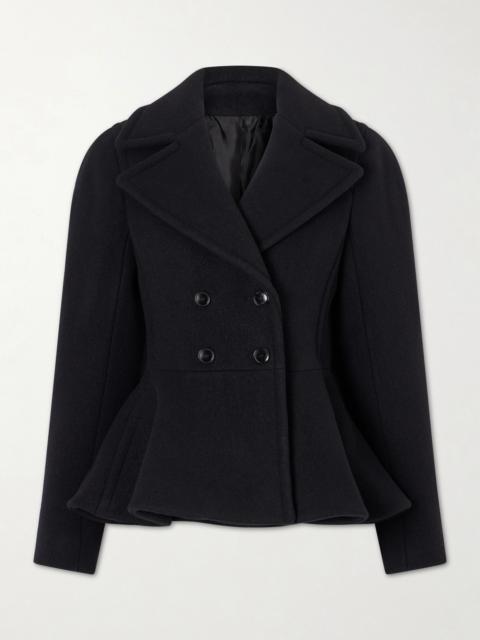 Double-breasted Wool-blend Peplum Coat