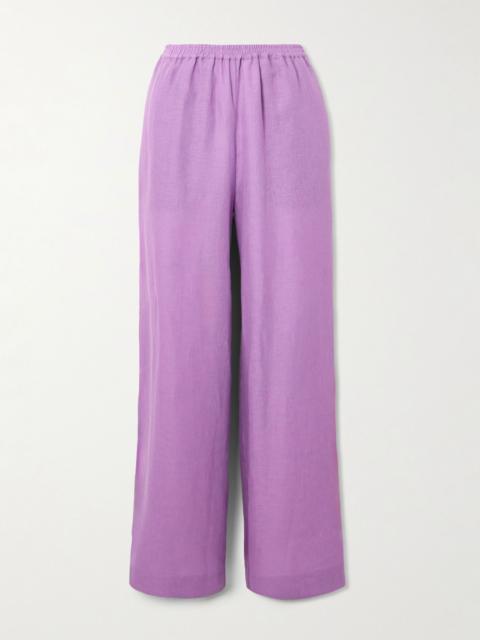L'Intemporel Select linen wide-leg pants Purple