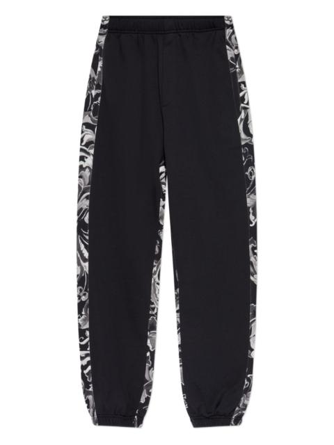floral-panelled trousers