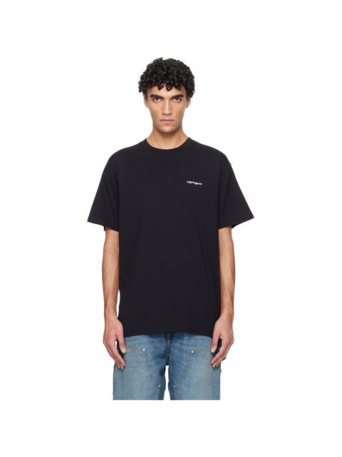 Black Script Embroidery T-shirt