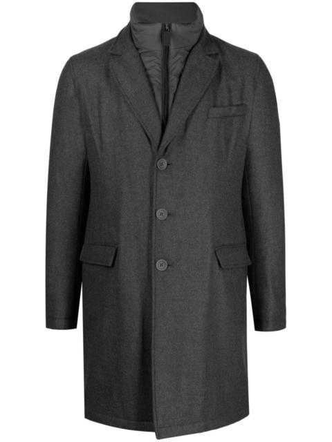 hybrid high-neck single-breasted coat