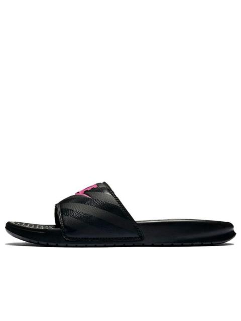 (WMNS) Nike Benassi JDI 'Black Vivid Pink' 343881-061
