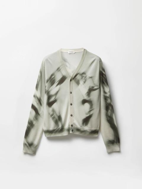 Printed Silk Knit Cardigan