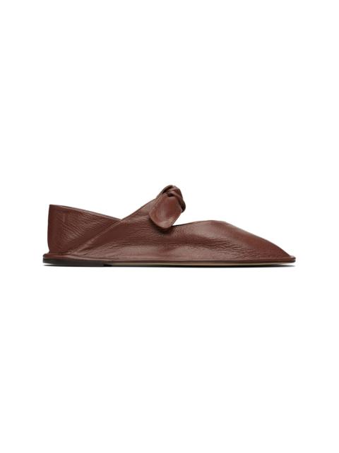 Brown Llasada Supple Shiny Ballerina Flats