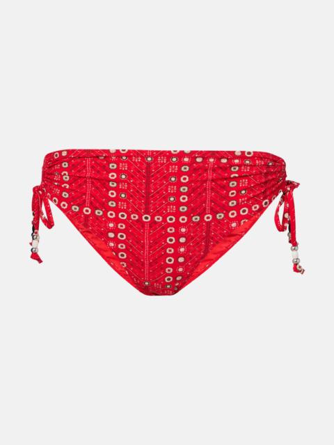 Prudige printed mid-rise bikini bottoms