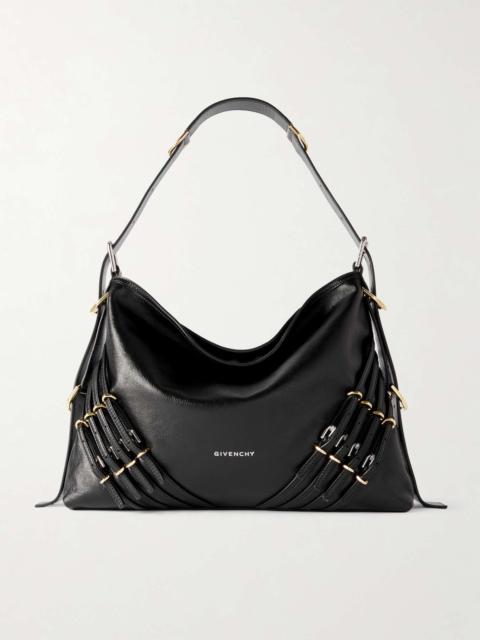 Voyou medium buckle-embellished leather shoulder bag Black
