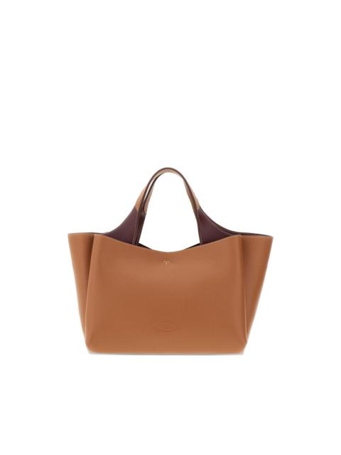double handle leather handbag