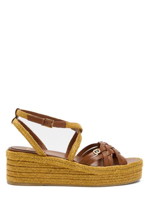 Valentino Bribri 45 Leather Espadrille Wedges