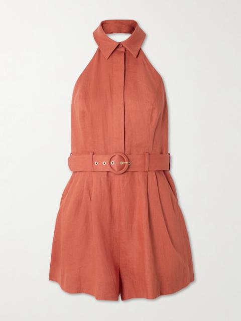 Awaken Belted Linen Playsuit